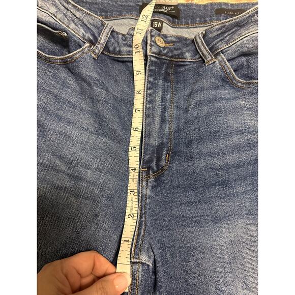 Judy Blue Flare Fit Denim Jeans Two Toned Women's Plus Size 16W Mid Rise Stretch - Picture 8 of 9